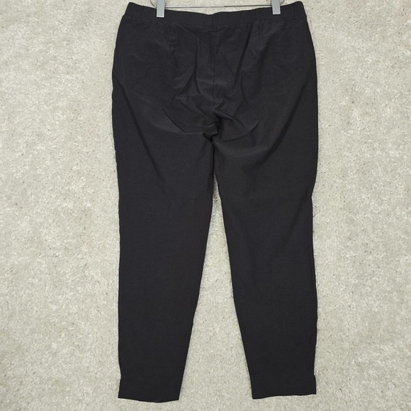 Eileen Fisher Pants Womens M Black Crepe Slim Ankle Minimalist Comfort Wear - Picture 3 of 13